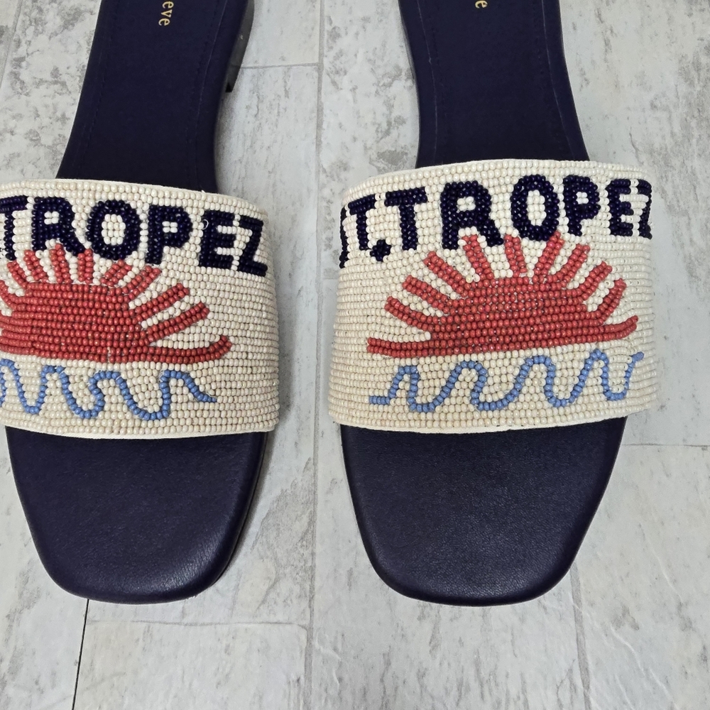 Maeve For Anthropologie The Fiona Beaded Slide Sandal - St. Tropez - Picture 6 of 10